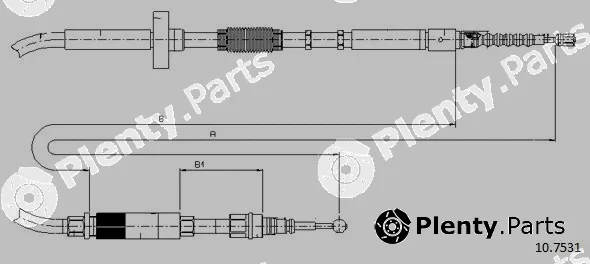 Cabor 10.7531 — Cable Pull, parking brake