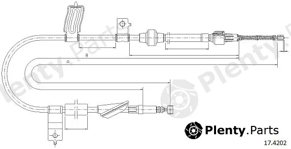 Cabor 17.4202 — Cable Pull, parking brake