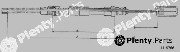 Cabor 11.6766 — Cable Pull, parking brake