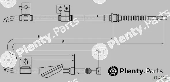 Cabor 17.4034 — Cable Pull, parking brake
