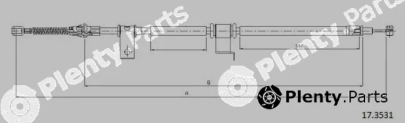 Cabor 17.3531 — Cable Pull, parking brake