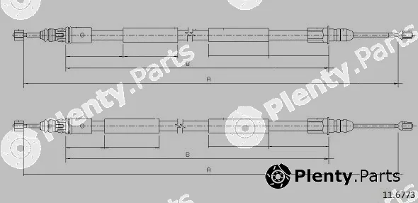 Cabor 11.6773 — Cable Pull, parking brake