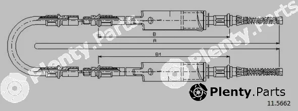 Cabor 11.5662 — Cable Pull, parking brake
