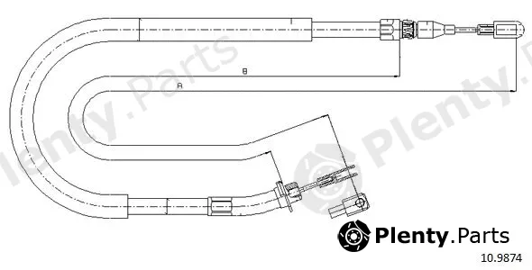 Cabor 10.9874 — Cable Pull, parking brake