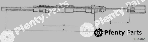 Cabor 11.6762 — Cable Pull, parking brake