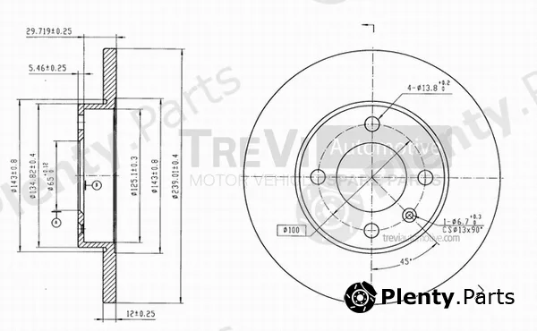 Trevi Automotive BD1010 — Brake Disc