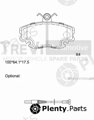 Trevi Automotive PF1590 — Brake Pad Set, disc brake