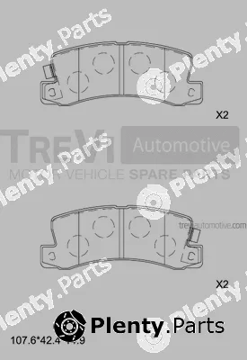 Trevi Automotive PF1524 — Brake Pad Set, disc brake