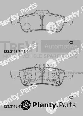 Trevi Automotive PF1223 — Brake Pad Set, disc brake