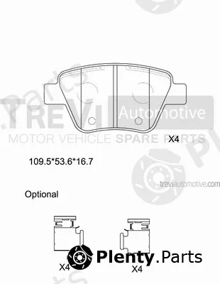 Trevi Automotive PF1451 — Brake Pad Set, disc brake