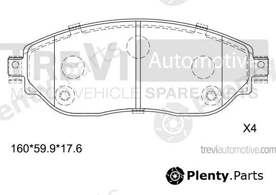 Trevi Automotive PF1673 — Brake Pad Set, disc brake