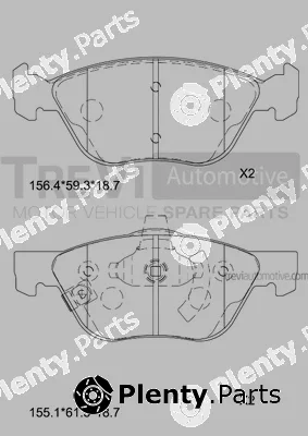 Trevi Automotive PF1054 — Brake Pad Set, disc brake