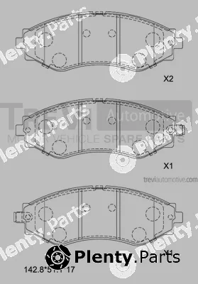 Trevi Automotive PF1035 — Brake Pad Set, disc brake