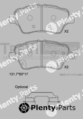 Trevi Automotive PF1501 — Brake Pad Set, disc brake