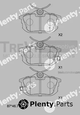 Trevi Automotive PF1027 — Brake Pad Set, disc brake