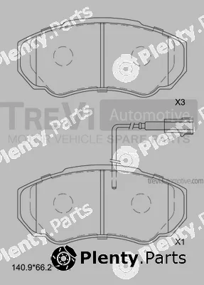 Trevi Automotive PF1628 — Brake Pad Set, disc brake
