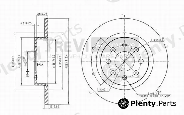 Trevi Automotive BD1055 — Brake Disc