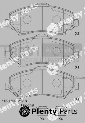 Trevi Automotive PF1384 — Brake Pad Set, disc brake
