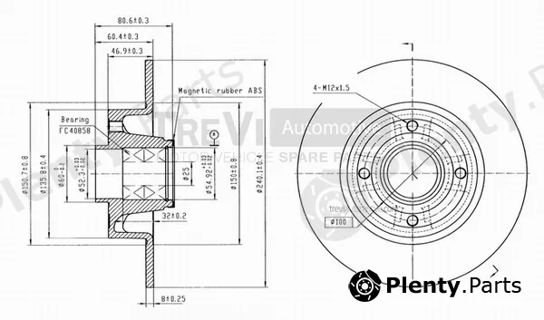Trevi Automotive BD1071 — Brake Disc