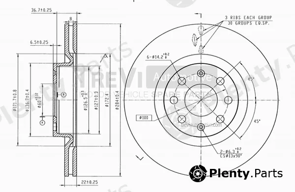 Trevi Automotive BD1095 — Brake Disc