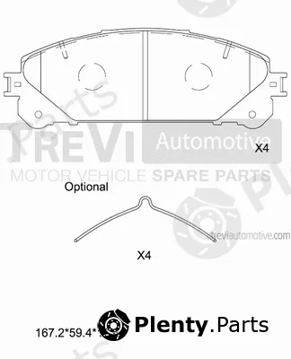 Trevi Automotive PF1465 — Brake Pad Set, disc brake