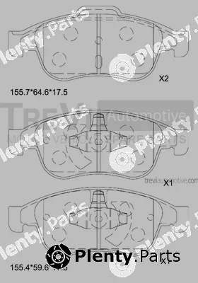 Trevi Automotive PF1403 — Brake Pad Set, disc brake