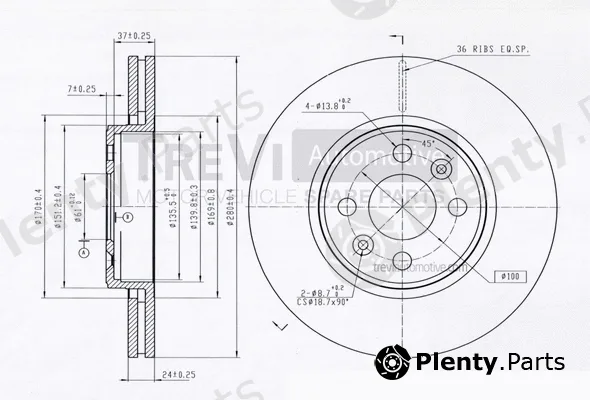 Trevi Automotive BD1136 — Brake Disc