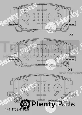 Trevi Automotive PF1236 — Brake Pad Set, disc brake