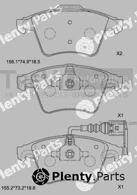 Trevi Automotive PF1637 — Brake Pad Set, disc brake