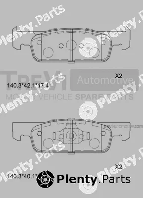 Trevi Automotive PF1503 — Brake Pad Set, disc brake