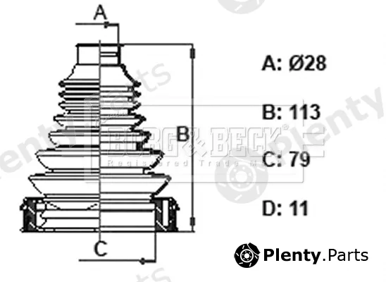 Borg & Beck BCB6407 — Bellow Kit, drive shaft Trilobe