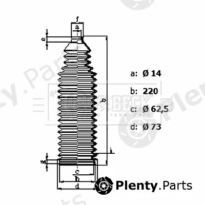 Borg & Beck BSG3485 — Bellow Kit, steering