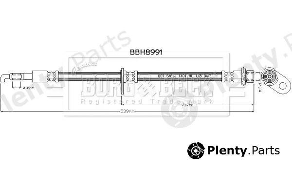 Borg & Beck BBH8991 — Brake Hose
