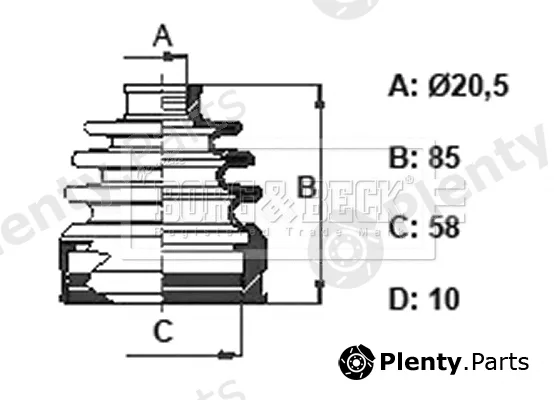 Borg & Beck BCB6371 — Bellow Kit, drive shaft Trilobe