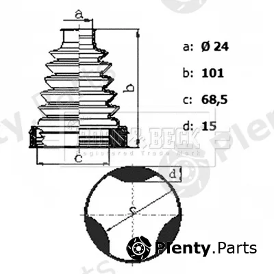 Borg & Beck BCB6423 — Bellow Kit, drive shaft Trilobe