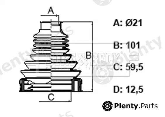 Borg & Beck BCB6323 — Bellow Kit, drive shaft Trilobe