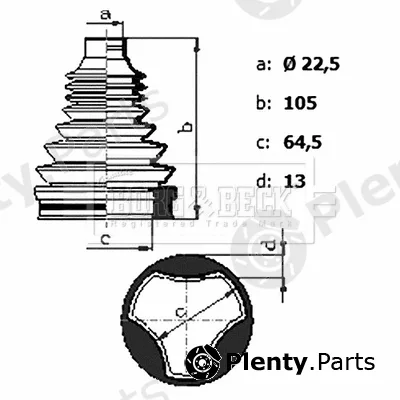 Borg & Beck BCB6434 — Bellow Kit, drive shaft Trilobe