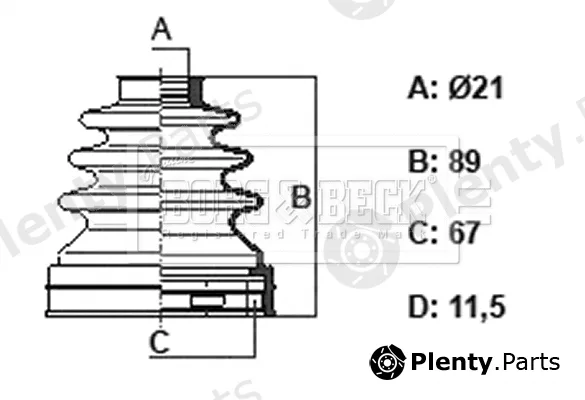 Borg & Beck BCB6402 — Bellow Kit, drive shaft Trilobe