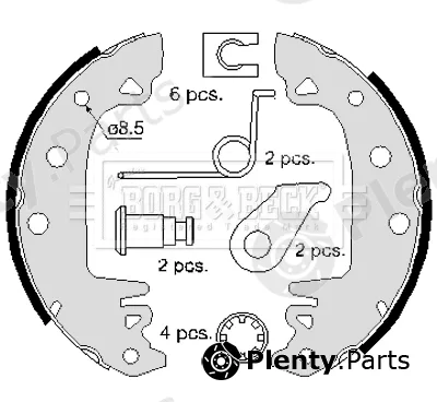 Borg & Beck BBS6086 — Brake Shoe Set