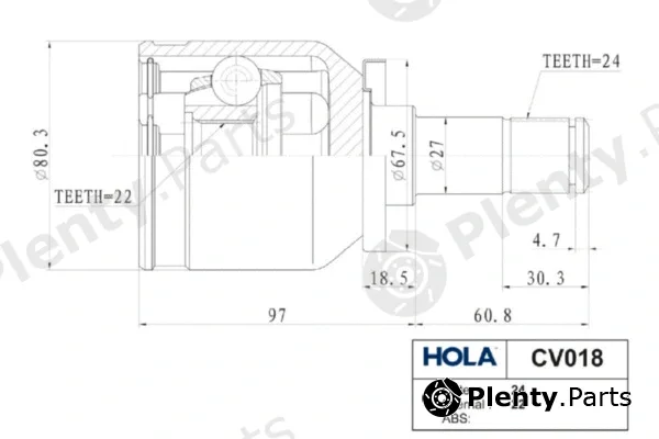 Hola CV018 — Joint Kit, drive shaft