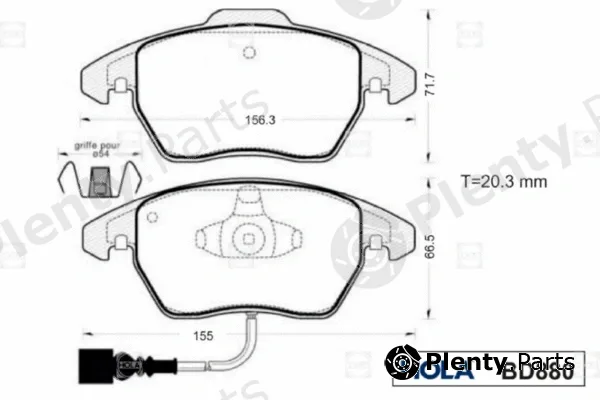 Hola BD880 — Brake Pad Set, disc brake