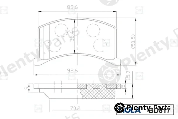 Hola BD817 — Brake Pad Set, disc brake