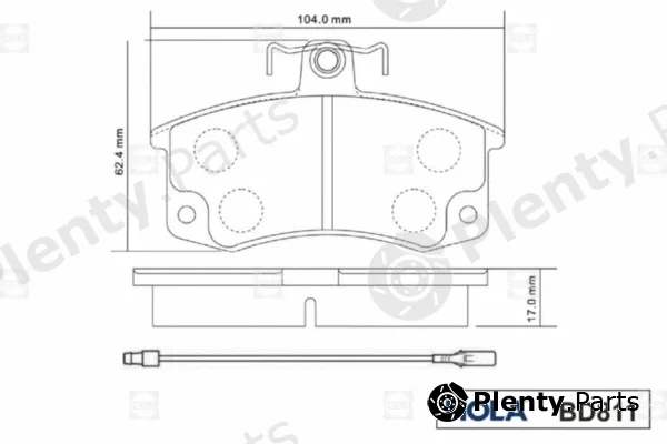 Hola BD811 — Brake Pad Set, disc brake