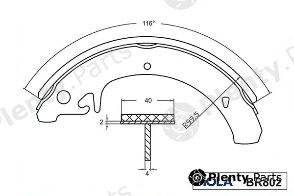 Hola BR802 — Brake Shoe Set