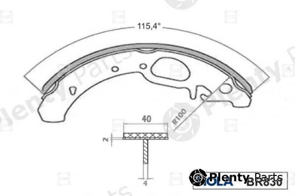 Hola BR830 — Brake Shoe Set