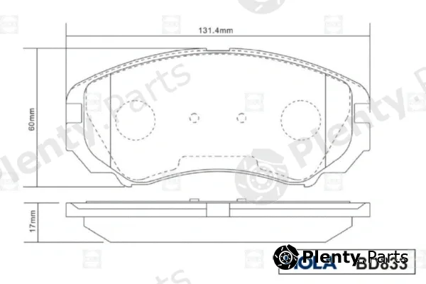 Hola BD833 — Brake Pad Set, disc brake