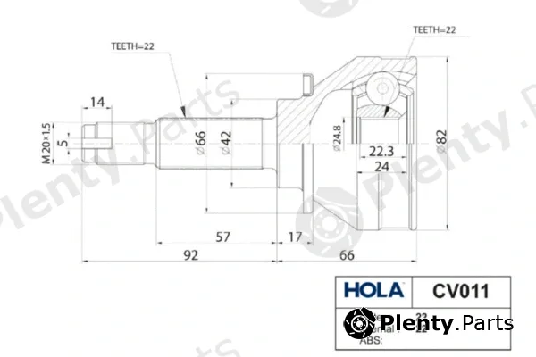 Hola CV011 — Joint Kit, drive shaft