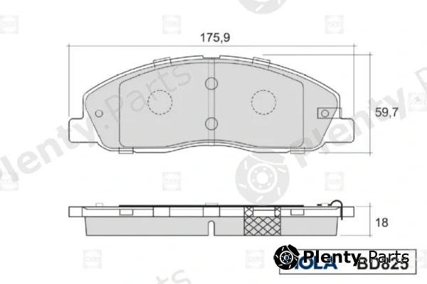 Hola BD825 — Brake Pad Set, disc brake