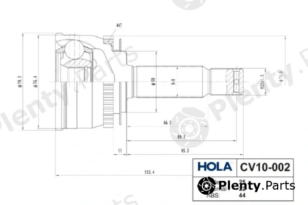 Hola CV10-002 — Joint Kit, drive shaft