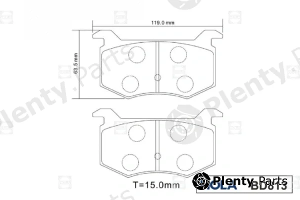 Hola BD813 — Brake Pad Set, disc brake